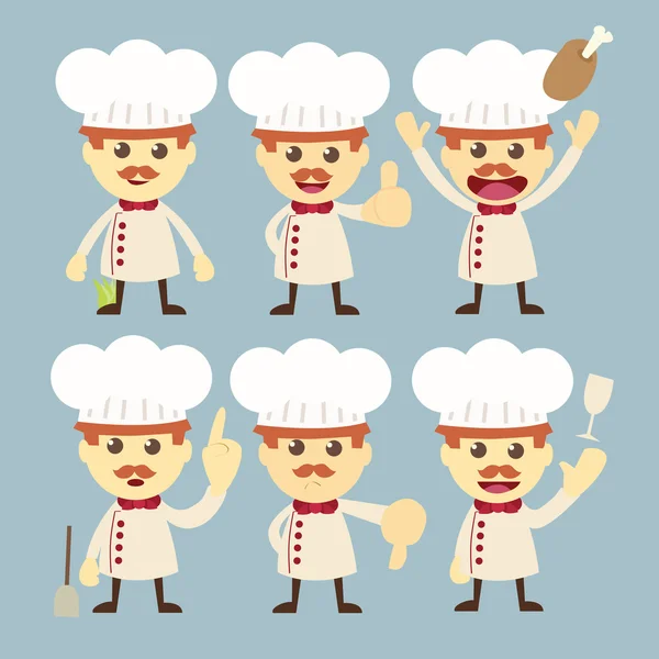 Chef-kok tekenset — Stockfoto