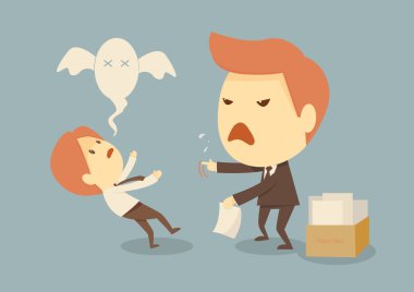 kızgın patron ve çalışan