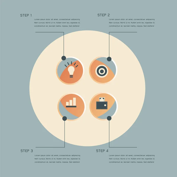 Fasi infografiche modello di progettazione — Foto Stock