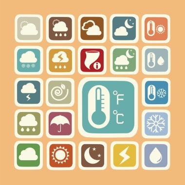 Hava etiketi Icon set
