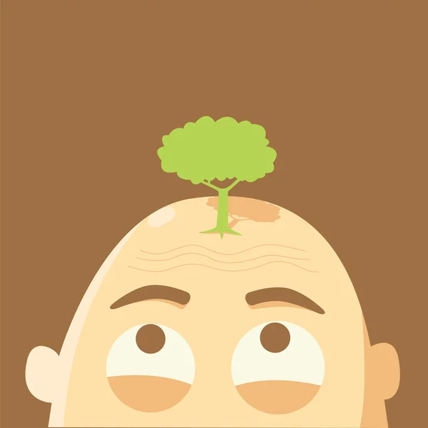 Träd på glabrous huvud — Stockfoto