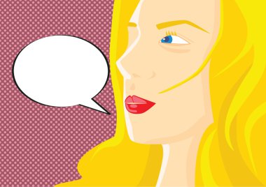 bir kadının yüzüne pop art resmi