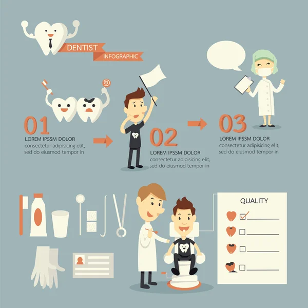 Dentish infographics, set — Stockfoto