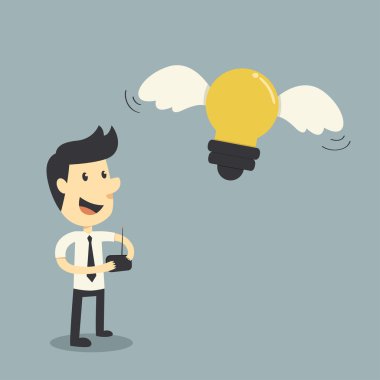 iş adamı kontrol ampul