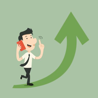 akıllı telefon ile işadamı yürüyüş