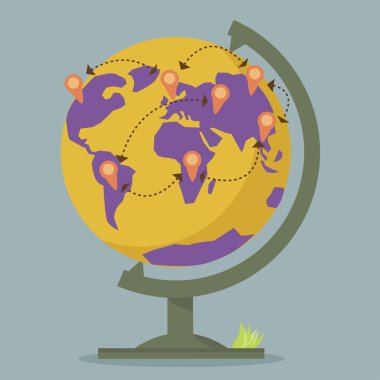 Dünya Dünya harita uçak ile seyahat