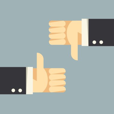 Baş parmaklar yukarı ve baş parmaklar aşağı