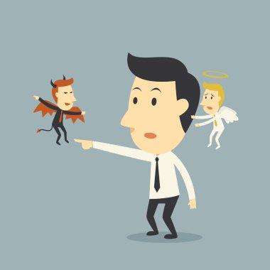 Şeytan ve melek işadamı ile