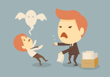 kızgın patron ve çalışan