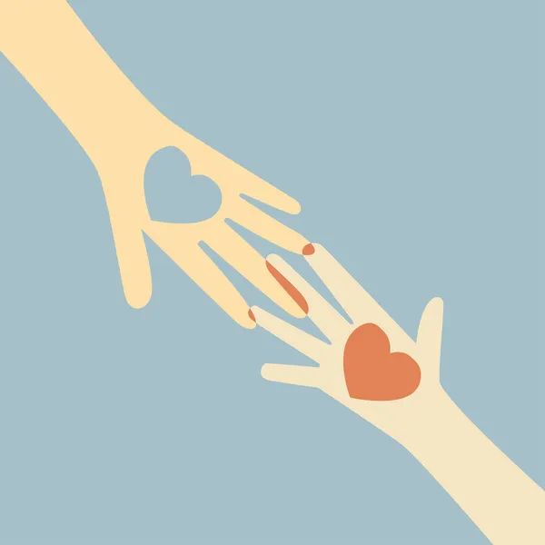 Hand giving love heart — Stock vektor