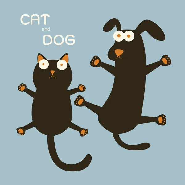 Chat et chien — Image vectorielle