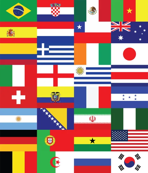 Bandeiras para o campeonato de futebol 2014 — Vetor de Stock