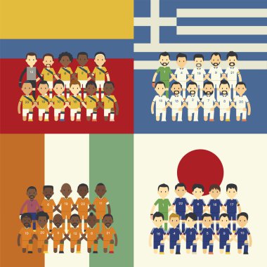 futbol takımı ve bayrak, c grubu