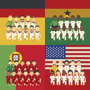 futbol takımı ve bayrak, g grubu