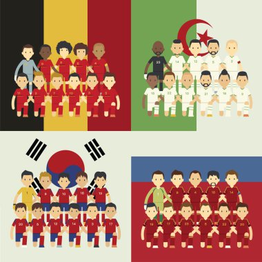 futbol takımı ve bayrak, h grubu