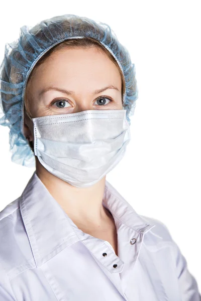 Medico femminile in maschera medica — Foto Stock