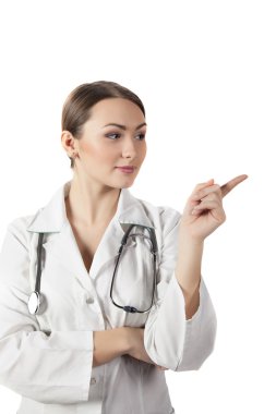 Doktor kadın noktası parmak