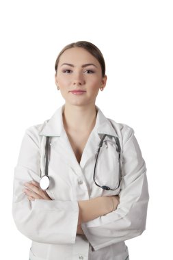Steteskoplu kadın doktor.
