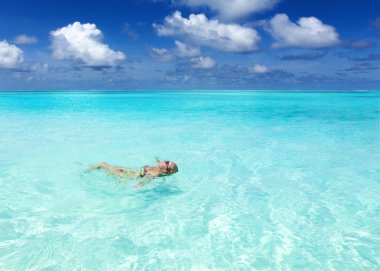 Maldivian coast travel to paradise clipart