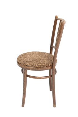 70 'li ve 80' li yılların orijinal ahşap sandalyesi. Polonya tasarımı ve üretimi. Yan görünüm.