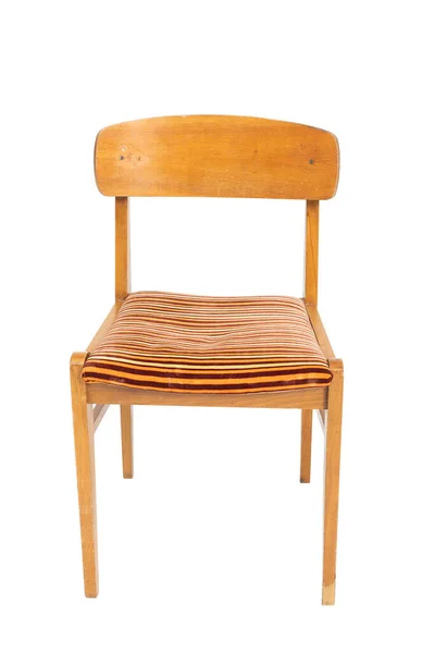 Poolse originele houten stoel uit de jaren 70 en 80. Vooraanzicht. — Stockfoto