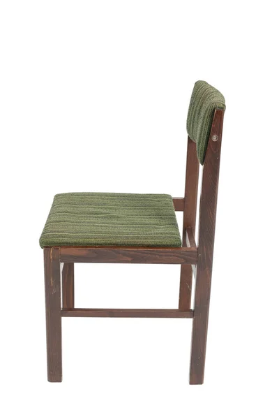 70 'li ve 80' li yıllardan kalma yeşil çizgili, orijinal Polonya sandalyesi. Yan görünüm. — Stok fotoğraf
