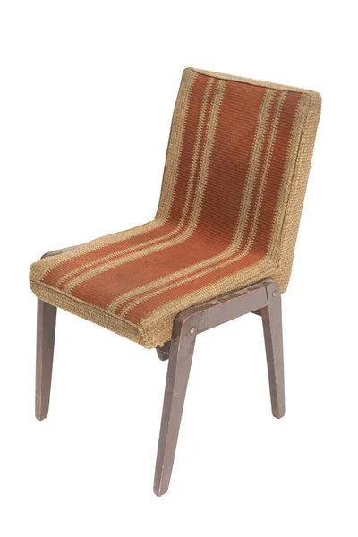 Polish original chair from the 70s and 80s with brown seat. Front angle view. — Stock Photo, Image