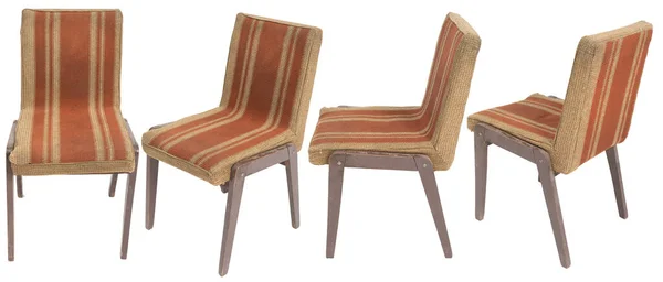 ポーランドからいくつかの側面を持つ茶色の木製の古い椅子。ソフトシートとバック. — ストック写真