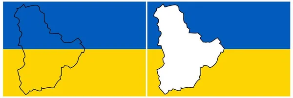 Mapa do esboço da cidade de Kiev, Ucrânia contra um fundo de cores nacionais. — Vetor de Stock