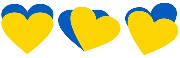 Symbole du cœur aux couleurs du drapeau national de l'Ukraine. — Image vectorielle