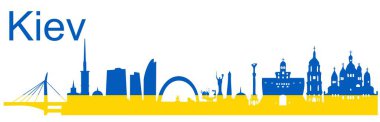 Ukrayna 'nın alkışları karşısında Kiev yazıtları ve binaların ufuk çizgisi.