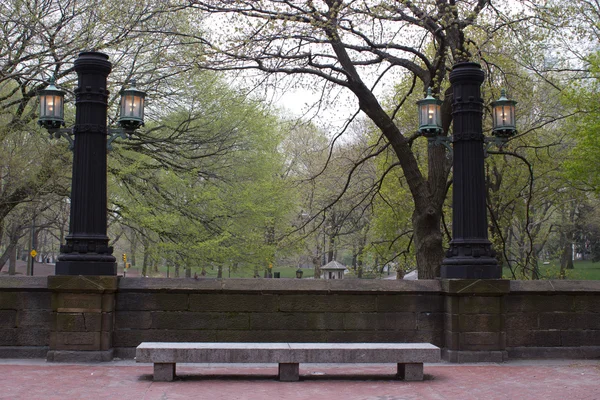 Old lamp posts in Central Park, New York — Stock Photo, Image