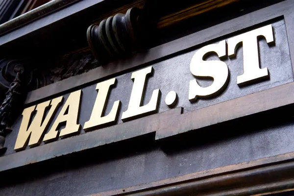 Wall street teken, new york — Stockfoto