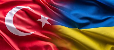 Ukrayna ve Türkiye 'nin bayrak sallaması siyasi bağlantıyı sembolize ediyor.