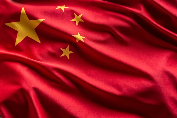 Ondeando Bandera China Símbolo Nacional Del País Del Estado — Foto de Stock