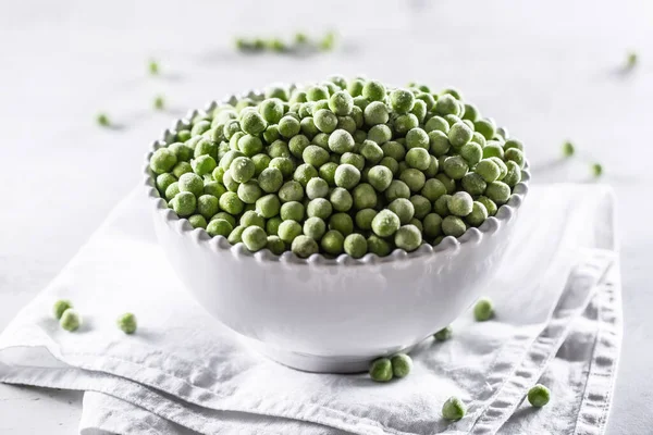 Frozen Peas White Porcelain Bowl — Stock Fotó