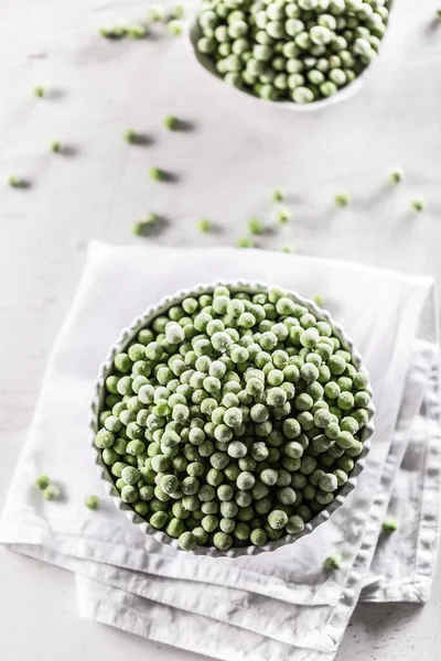 Frozen Peas White Porcelain Bowl — Stock Fotó