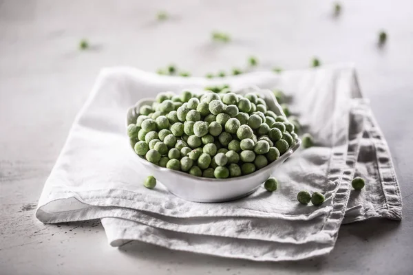 Frozen Peas White Porcelain Bowl — Stock Fotó