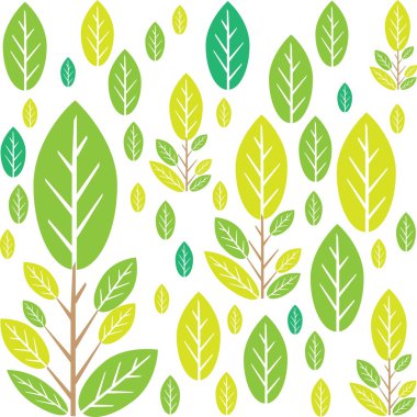 fantezi doğal arka plan stilize ağaç ve yaprak