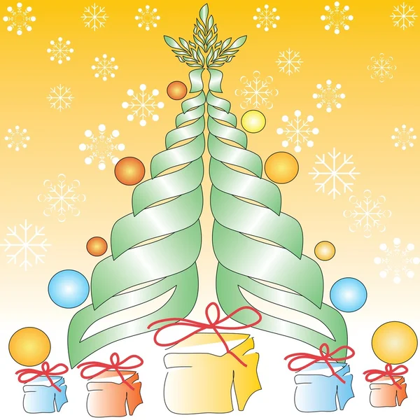 New Year and Christmas tree (eps10) — Stock Vector