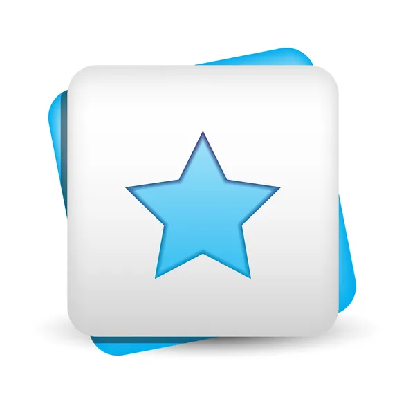 Tarjeta blanca con estrella azul — Vector de stock