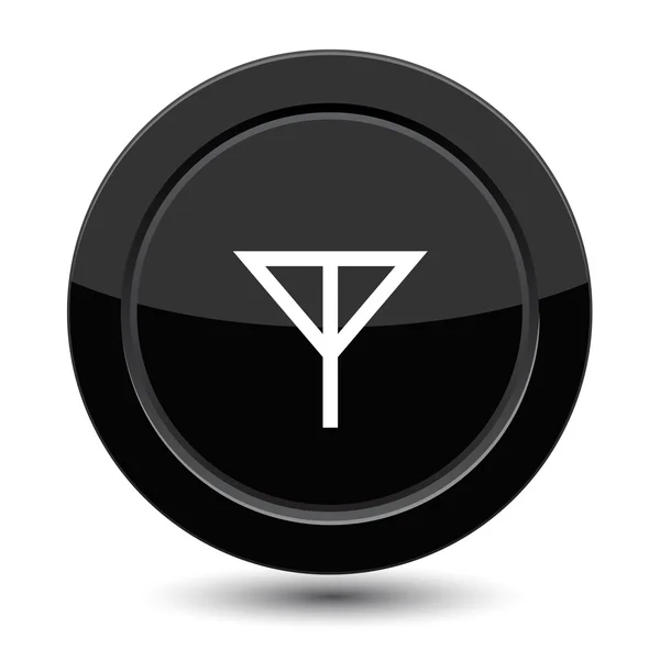 Botão preto com copo de coquetel — Vetor de Stock