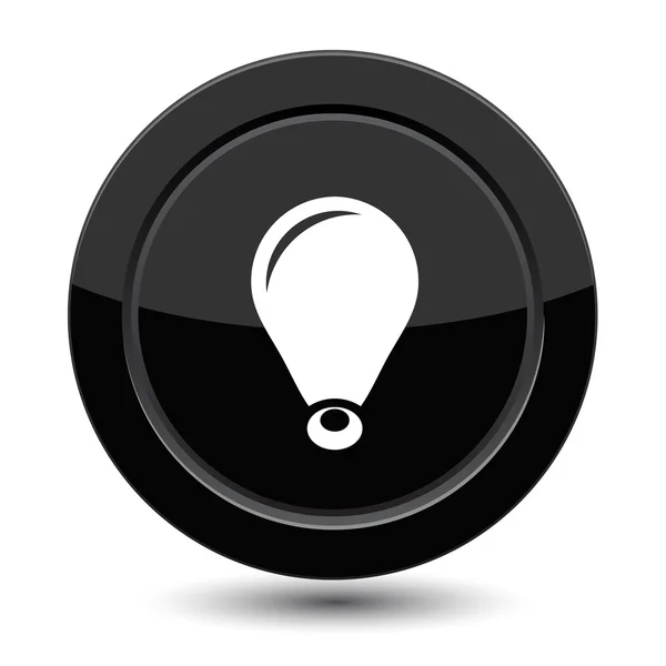 Ampul ile siyah düğme — Stok Vektör