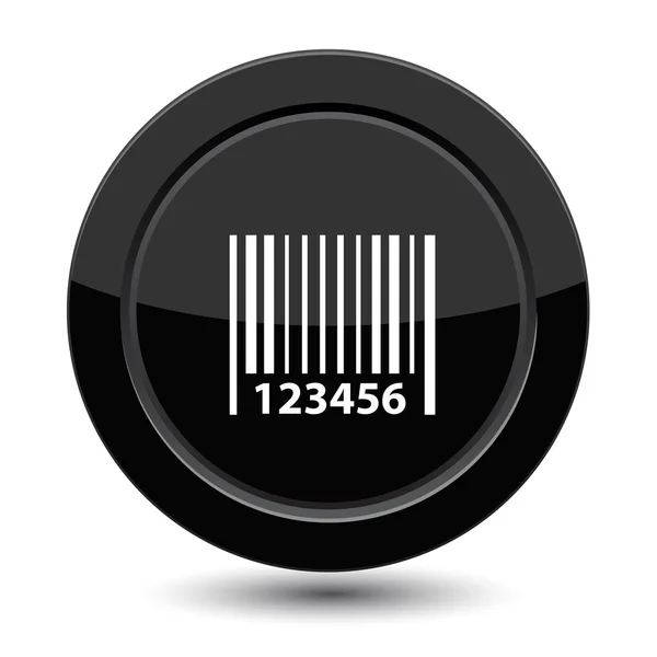 Černé tlačítko s čárovým kódem — Stockový vektor
