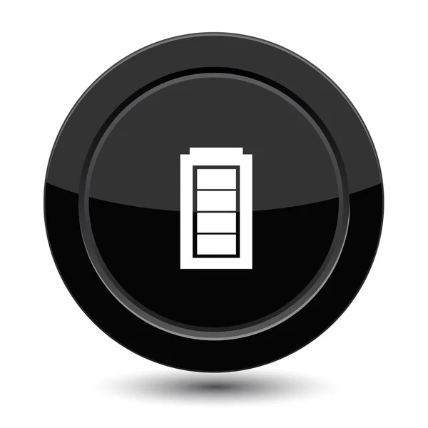 Bouton noir avec batterie — Image vectorielle