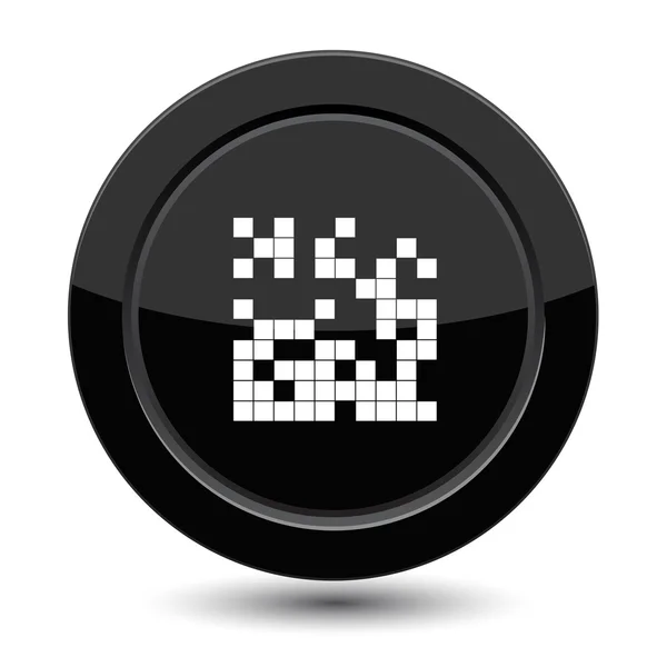 Botón negro con cubos — Vector de stock