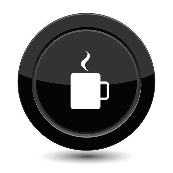 Black Button with cup of coffee — Stock Vector