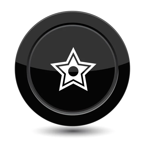 Botón negro con estrella — Archivo Imágenes Vectoriales