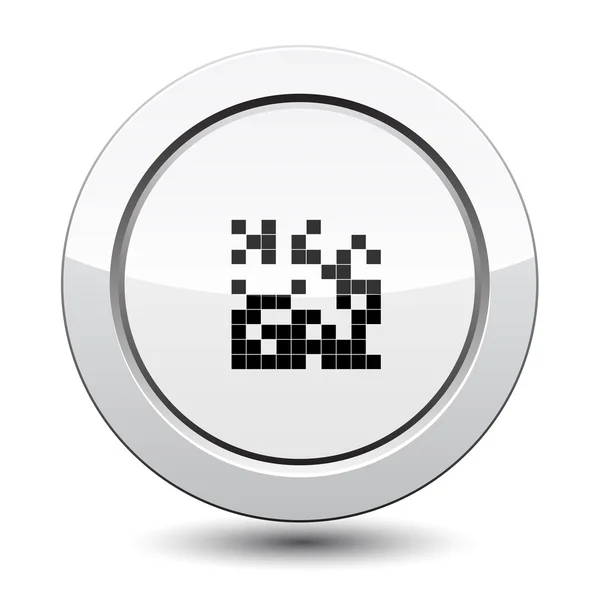 Botón de plata con código qr — Vector de stock