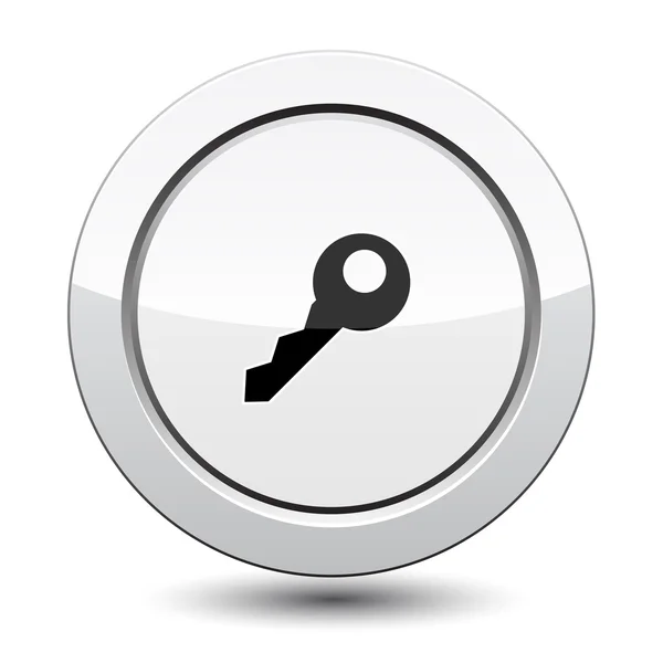 Silver Button with key — Stockvector